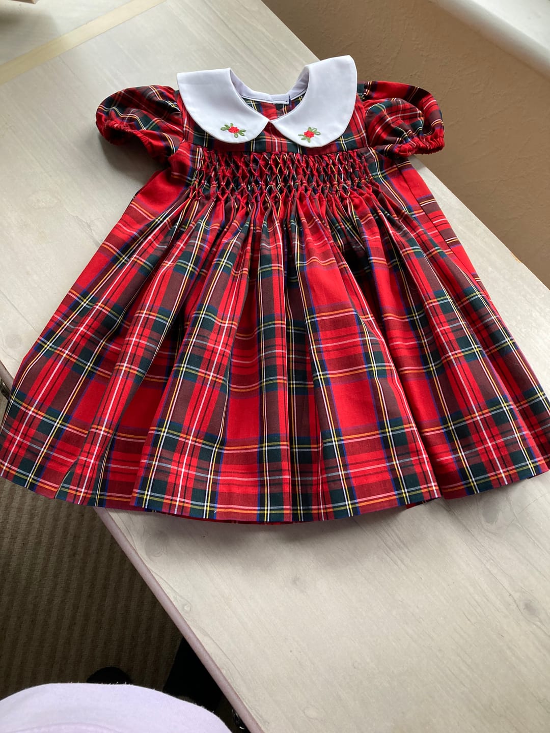 Customer photo review of Red and Black Tartan Cotton Fabric