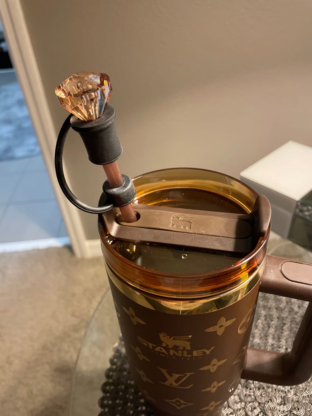 Customer photo review of Luxe Tri-Color Crystal Gem Straw Toppers (3-Pack)