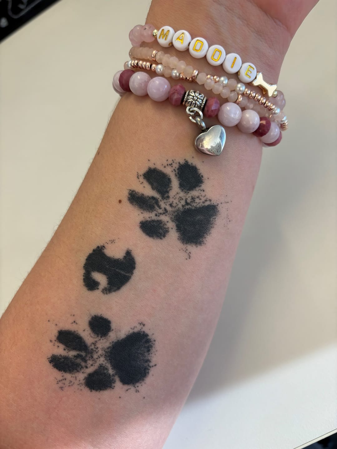 Customer photo review of Rainbow Tiger Eye Keepsake Urn Heart Bracelet - Fill at Home