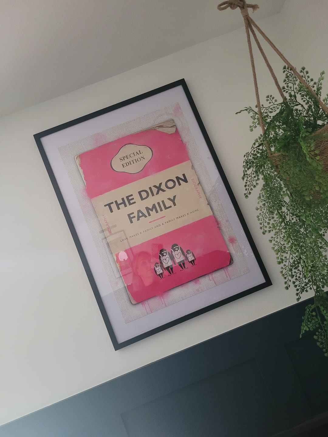 Customer photo review of Personalised Book Cover Art Print (Family Edition)