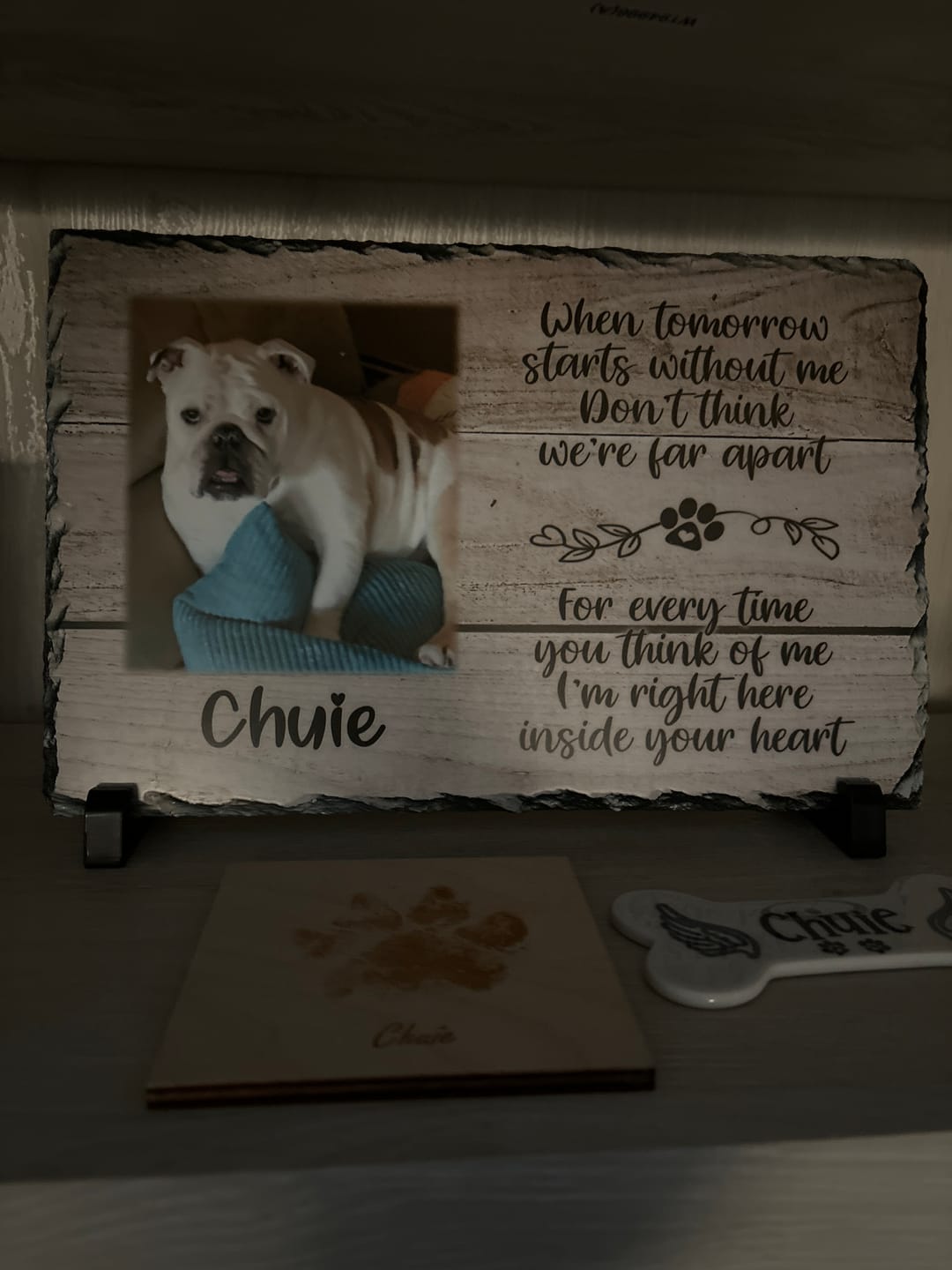 Customer photo review of Personalized Dog Memorial   When Tomorrow Starts without me  Personalized Picture Keepsake