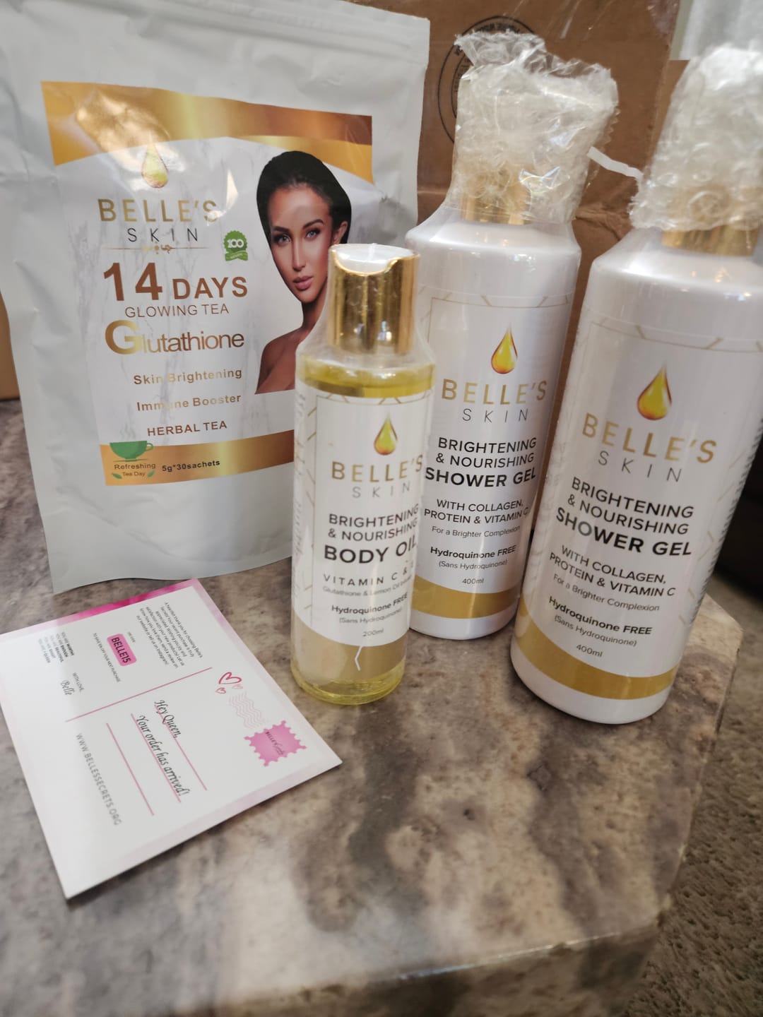 Customer photo review of Belle's Skin Body Oil