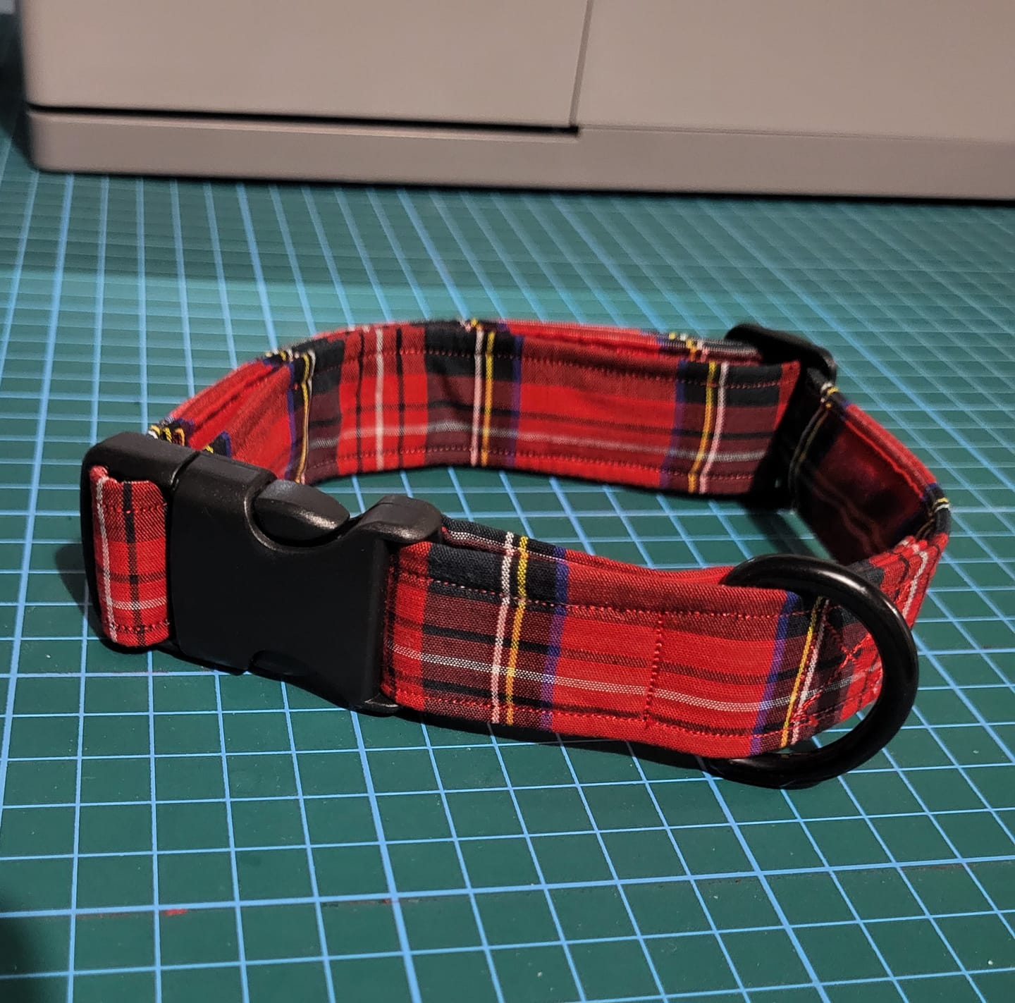 Customer photo review of Red and Black Tartan Cotton Fabric