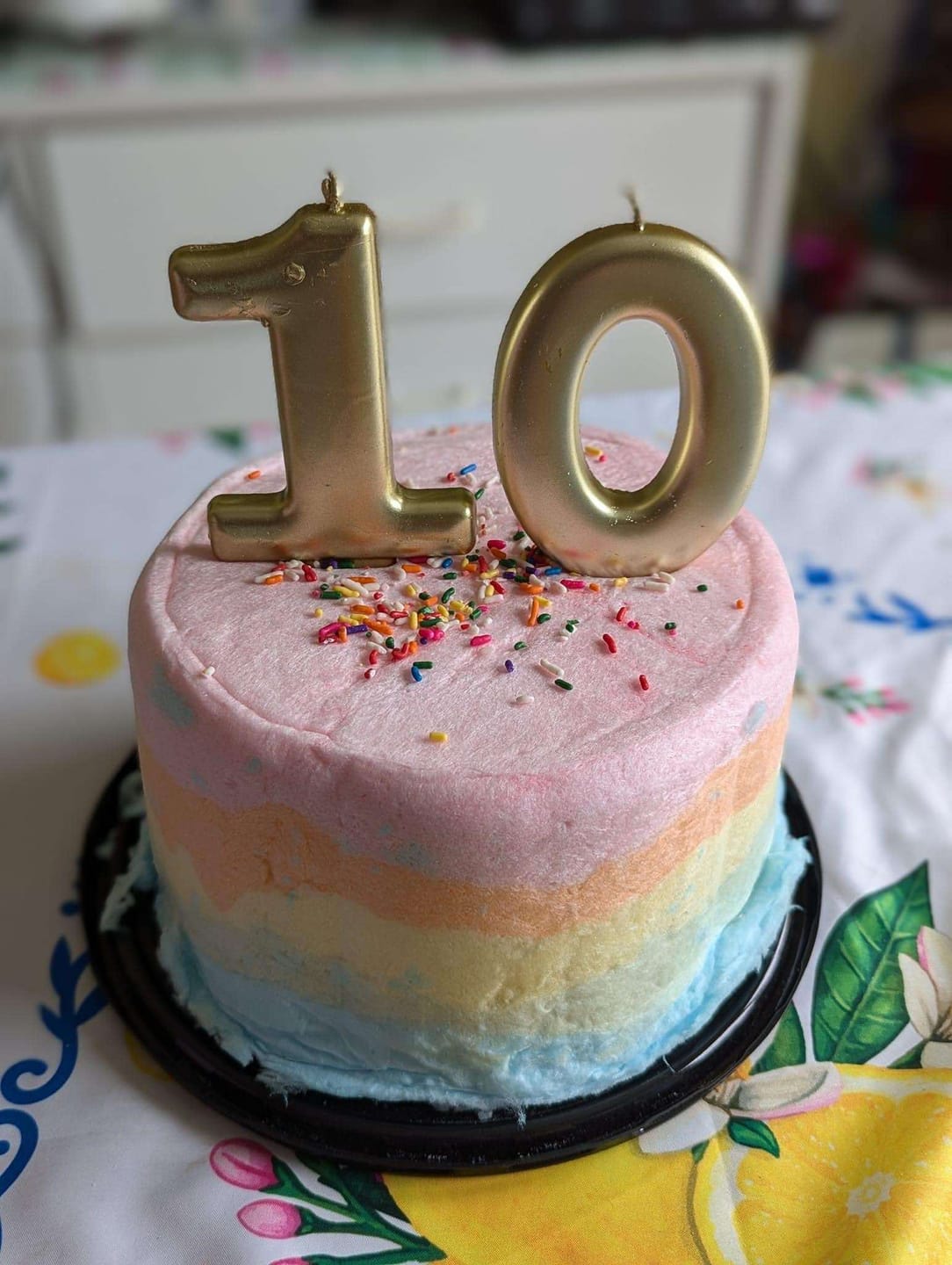 Customer photo review of Rainbow Cloud Cake