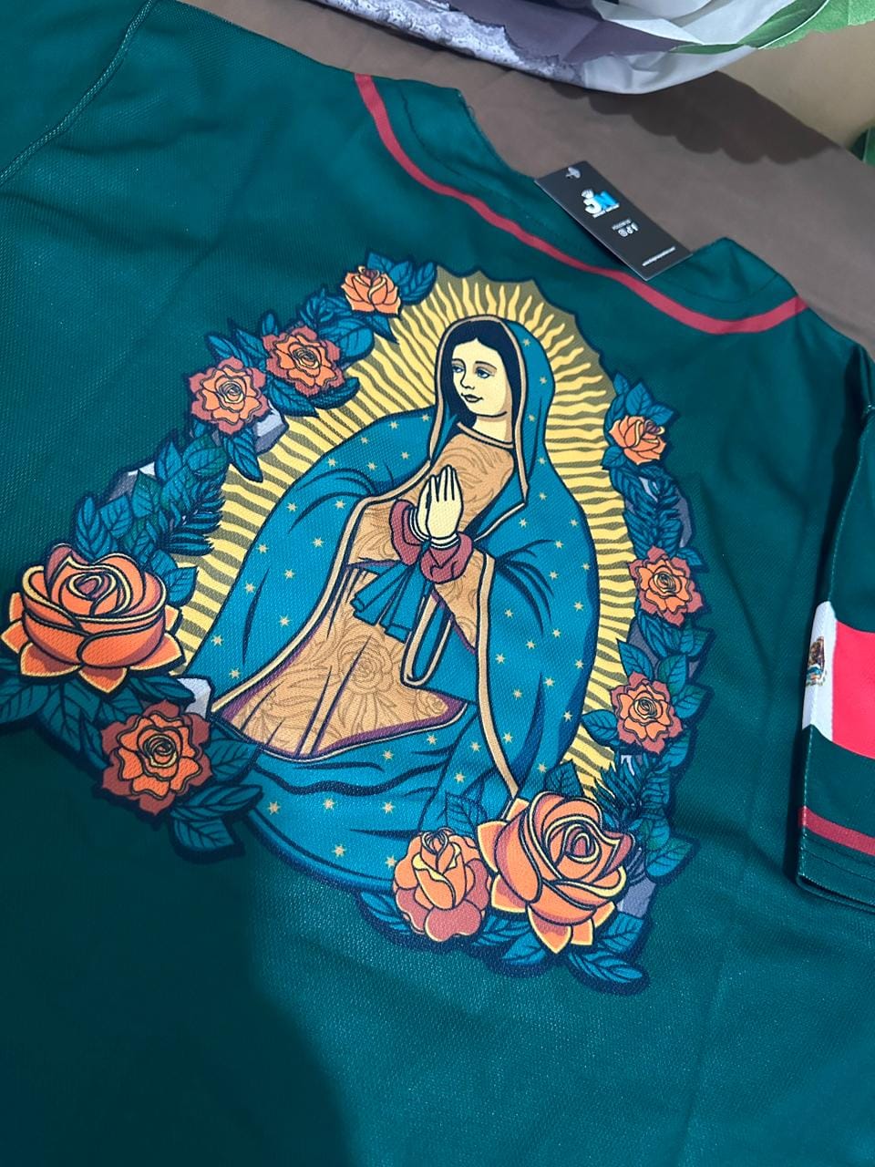 Customer photo review of Mexico Guadalupe Baseball Jersey