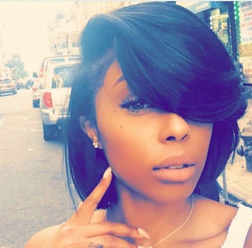 Customer photo review of Luvwin Side Parted Layered Texture Bob Wig 5x5 Closure Wig For Black Women