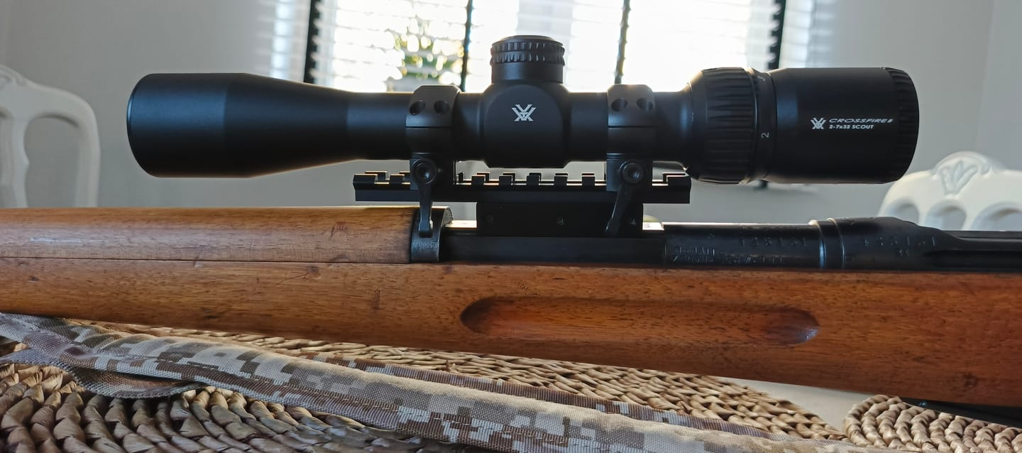 Customer photo review of Swiss Schmidt–Rubin 1911, K11, 96/11 NDT Scout Mount for Long Eye Relief Scopes