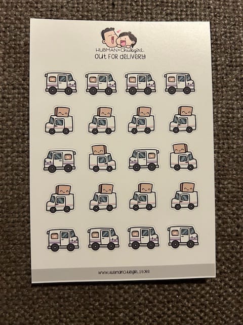 Customer photo review of Out for Delivery! Planner Stickers