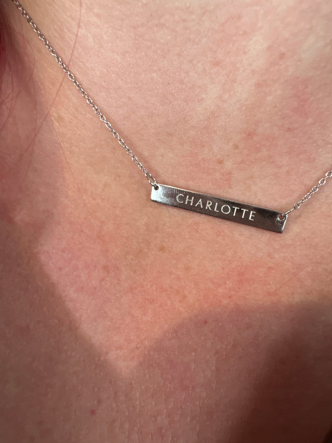 Customer photo review of 3cm Precious Letter Bar in Silver