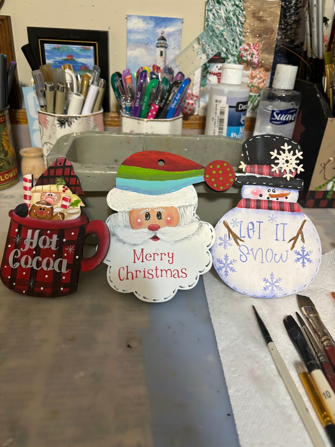 Customer photo review of Unfinished Wood Santa Head Shape - Craft - up to 36" DIY