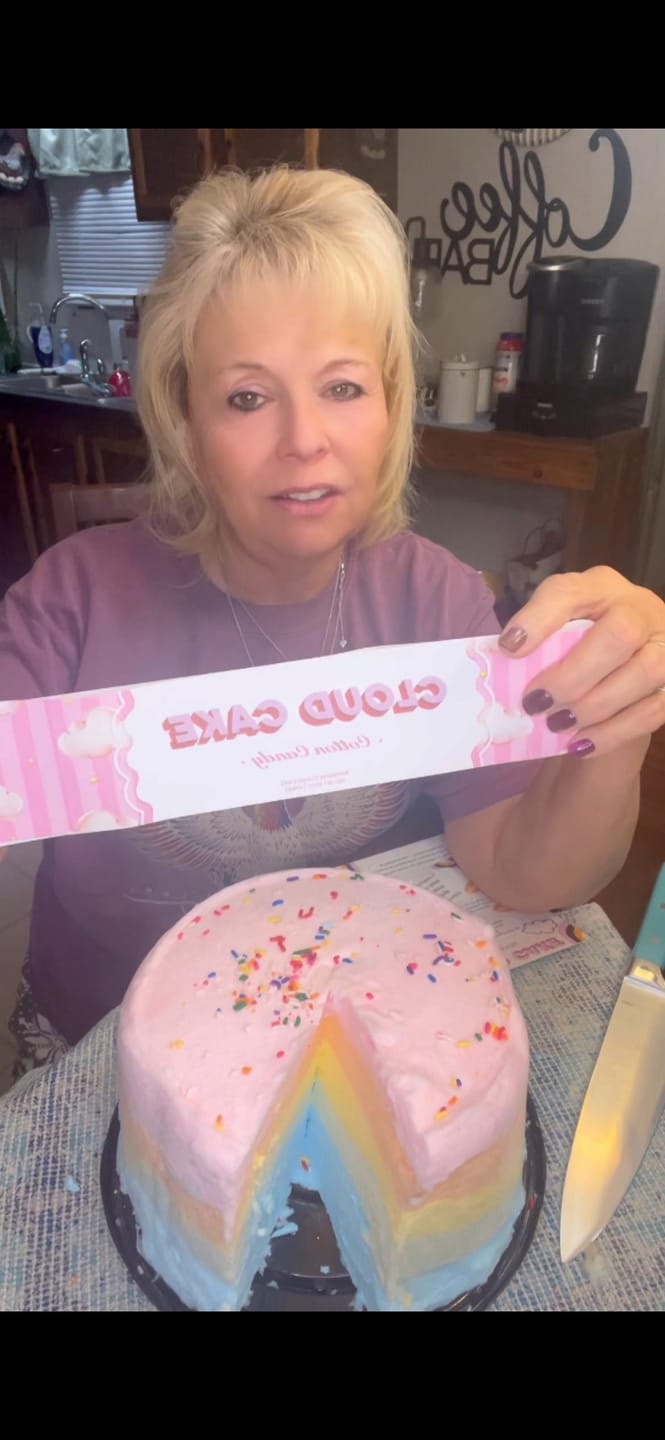 Customer photo review of Rainbow Cloud Cake