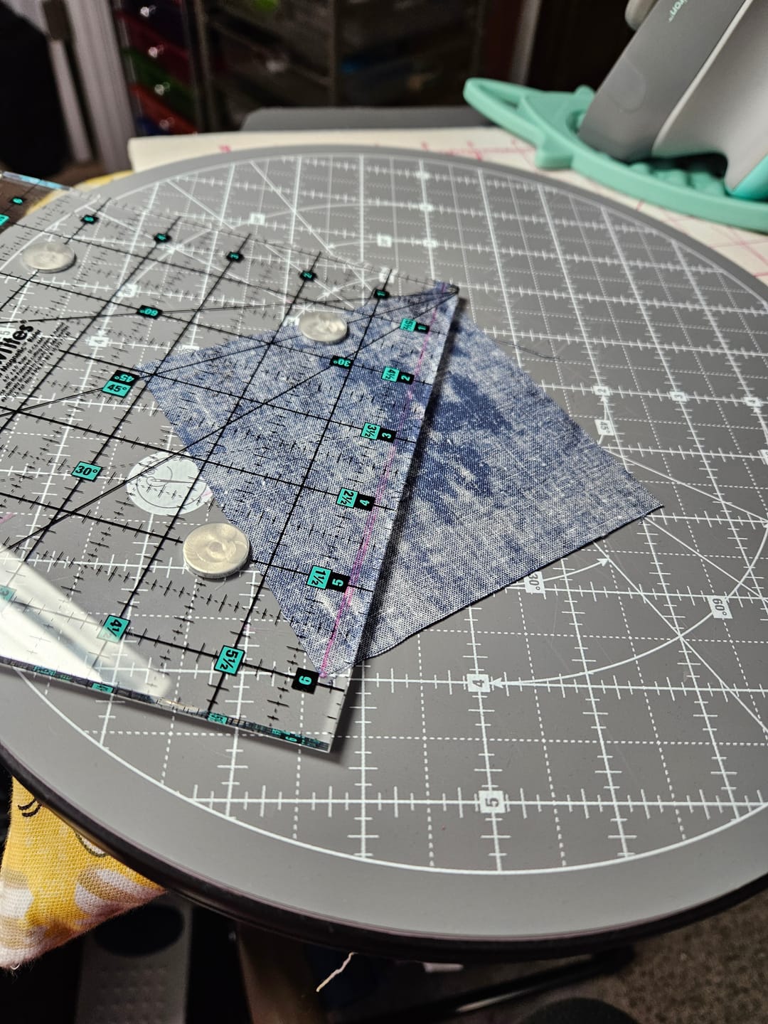 Customer photo review of PRE-ORDER: Sew Magnetic 11" Rotating Self-Healing Cutting Mat by SewTites