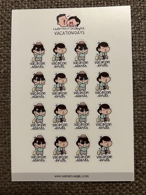 Customer photo review of Vacation Days Planner Stickers