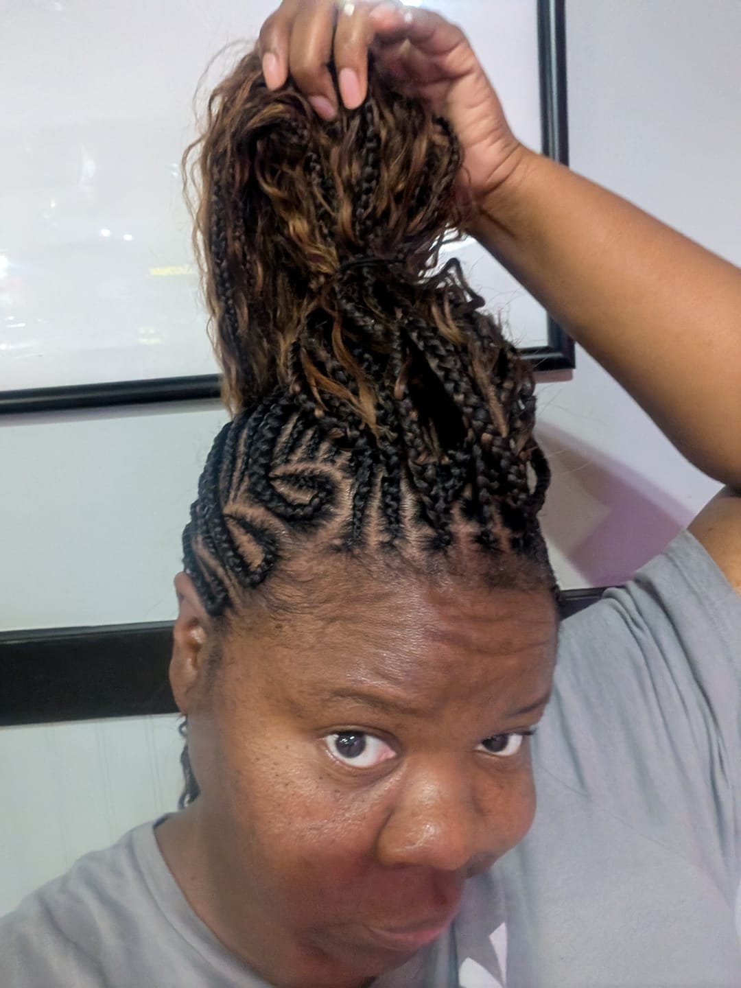 Customer photo review of #4/#30 Piano Color Deep Wave Bulk Hair Extensions for Braiding