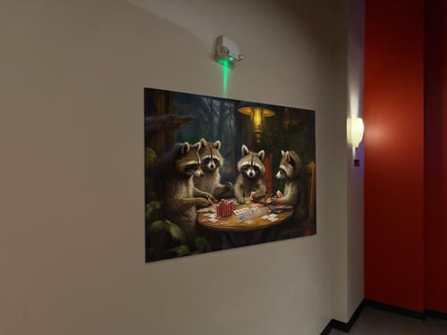 Customer photo review of Raccoons Playing Poker Man Cave Framed Canvas Wall Art