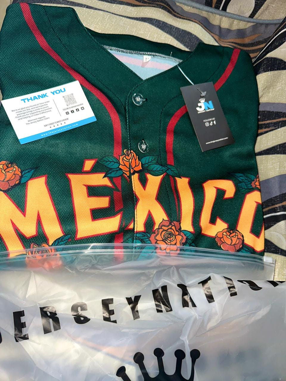 Customer photo review of Mexico Guadalupe Baseball Jersey