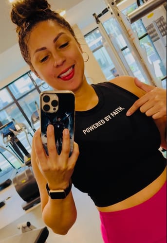 Customer photo review of Powered By Faith Combat Top