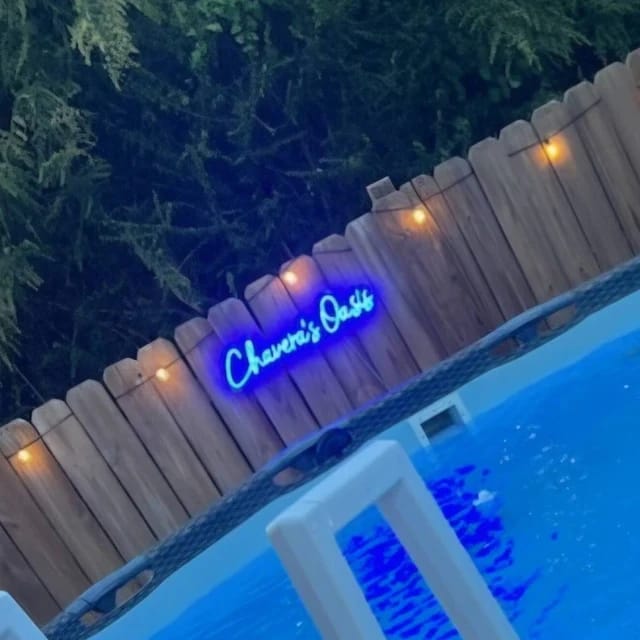 Customer photo review of Custom Neon Sign Outdoor Personalized LED Name Light