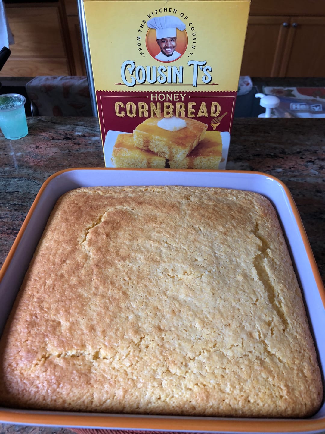 Customer photo review of Cousin T's Gourmet Honey Cornbread Mix