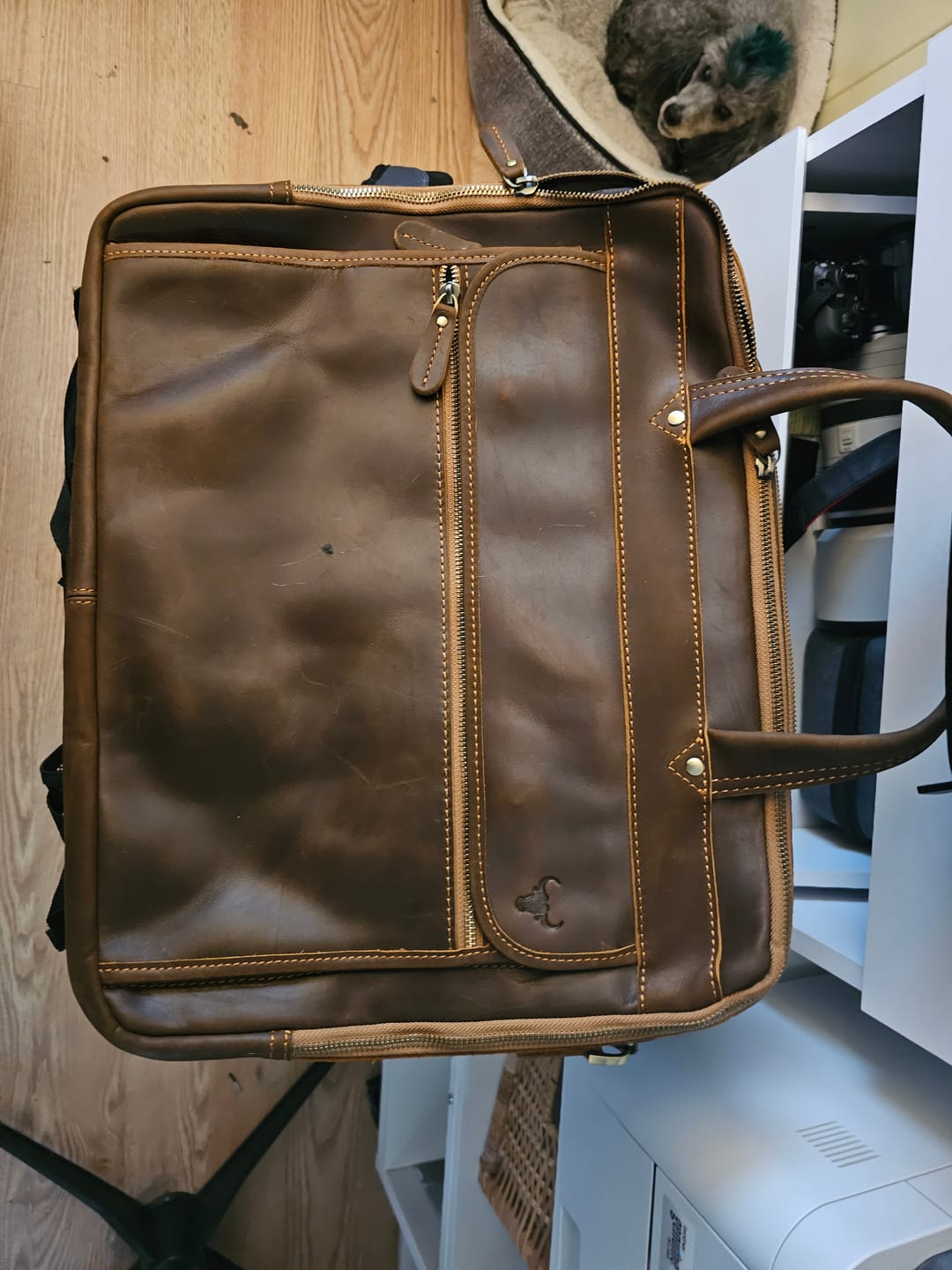 Customer photo review of Monterrey Buffalo Leather Business Briefcase