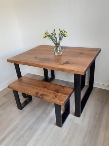 Customer photo review of Industrial Dining Table with Square Frame Leg