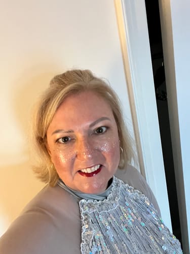 Customer photo review of Silver Glitter Freckles Makeup Patches