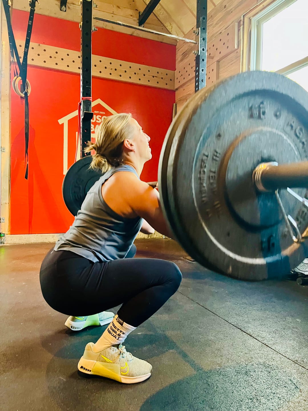 Customer photo review of Pretty Girls Squat - Women's Crew Workout Socks