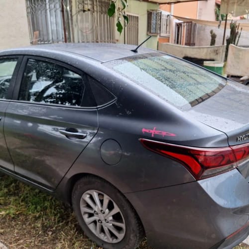 Customer photo review of Kawaii Anime Eyes Knife Car Sticker