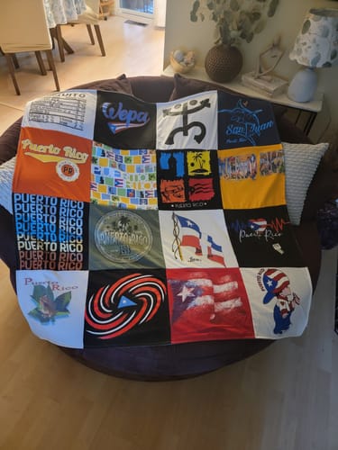 T-shirt quilt with puerto rico, culture themes by Ruth from WA