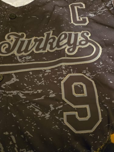 Customer photo review of Custom Black Steel Gray 3D Pattern Design Abstract Splatter Texture Authentic Baseball Jersey