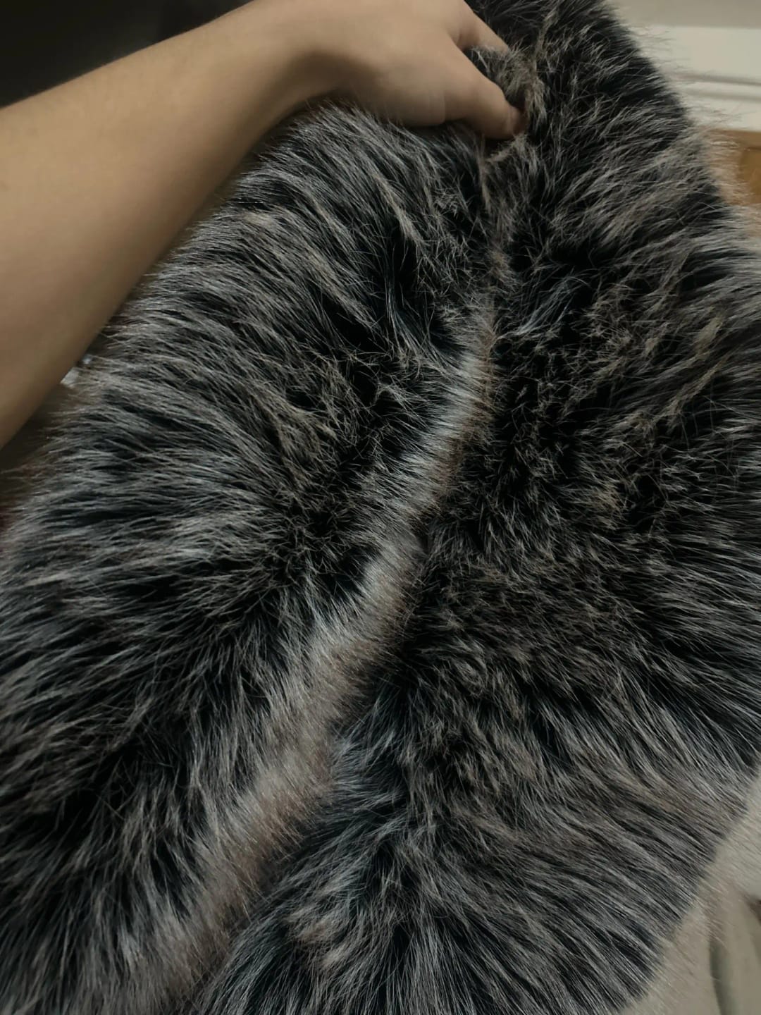 Customer photo review of Faux Fur Collar Cuffs Set Winter Shawl — Emerald Green | KIMLUD