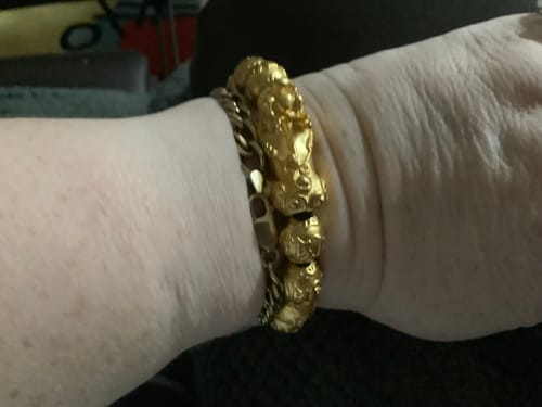 Customer photo review of Dragon's Wealth Gold Pixiu Bracelet