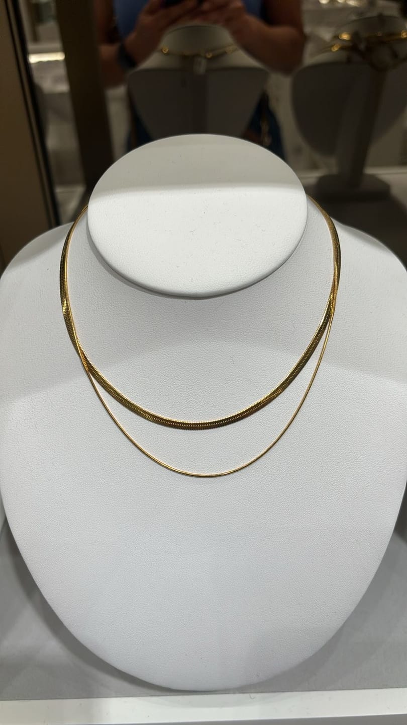 Customer photo review of Collar Doble Cadena Planchada Y Lisa