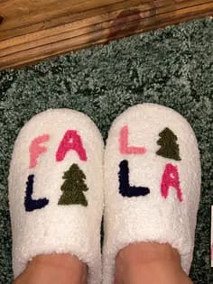 Customer photo review of Falalala Christmas Slippers