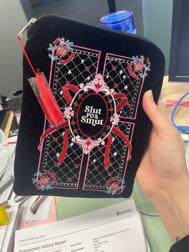 Customer photo review of Slut for Smut Kindle & E-Reader Sleeve Black