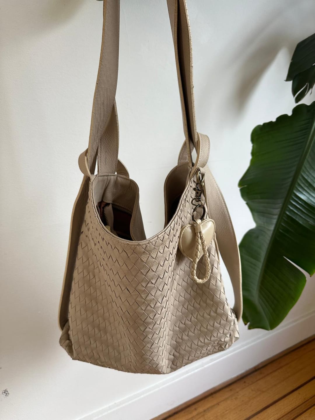 Customer photo review of Woven Evra Tote - Bone