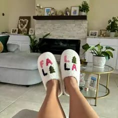 Customer photo review of Falalala Christmas Slippers