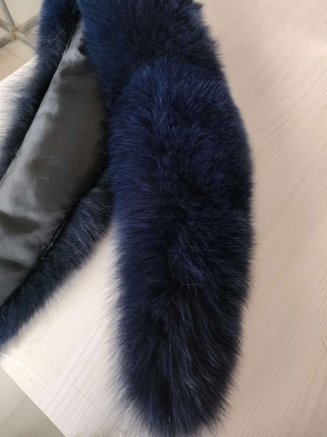 Customer photo review of Real Fox Fur Collar Scarf City-Luxe Winter Wrap — Black | KIMLUD