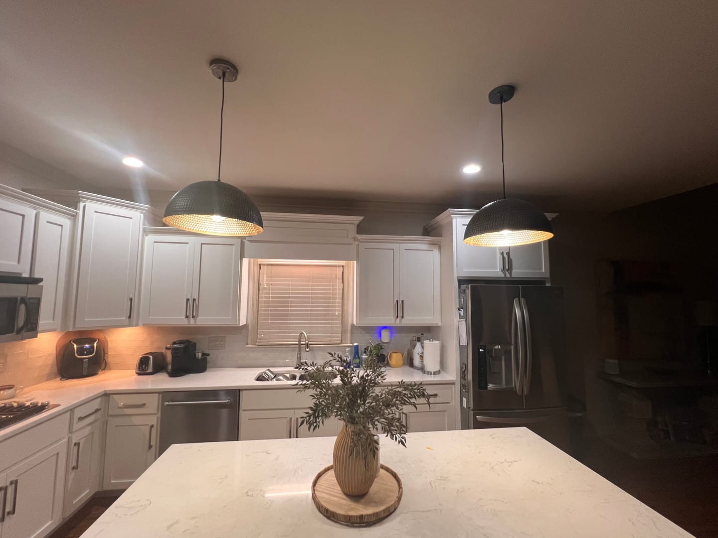 Customer photo review of Vintage Luxe Oversized Hammered Dome Pendant Light