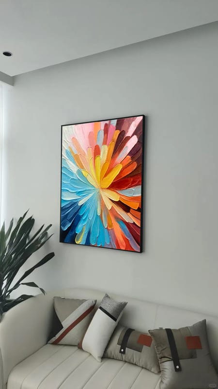 Customer photo review of Colorful Abstract Textured Painting Canvas #AT005