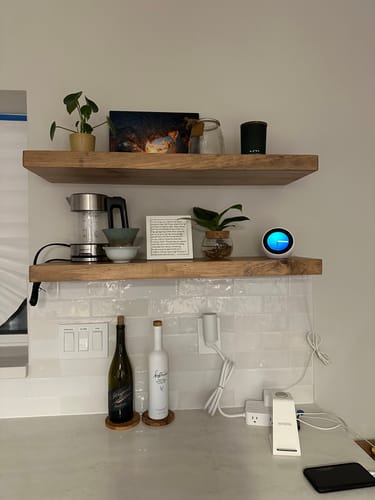 Customer photo review of Rustic Floating Shelves