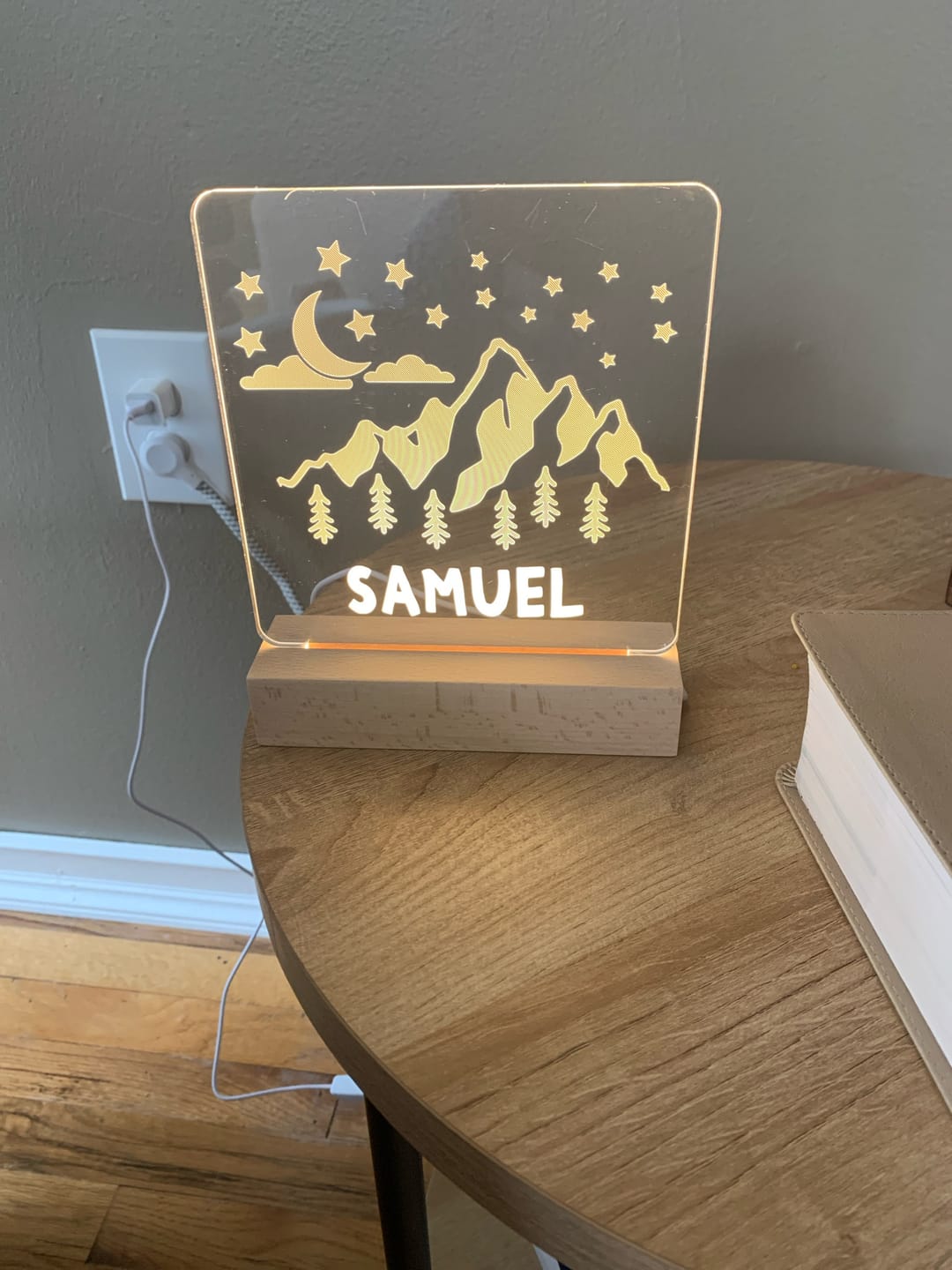 Customer photo review of Mountains - Personalized Night Light