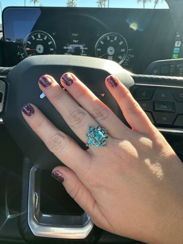 Customer photo review of 5.40 Ct Blue Copper Turquoise Solid 925 Sterling Silver Cluster Ring Jewelry