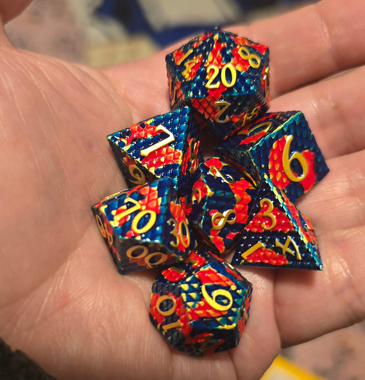 Customer photo review of Dragon Scales - Metal Dice Collection