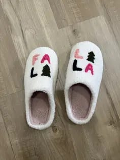 Customer photo review of Falalala Christmas Slippers