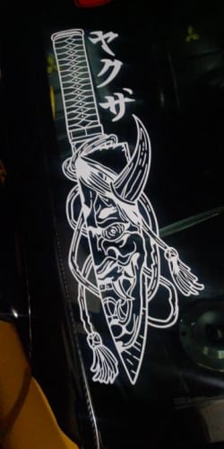 Customer photo review of Hannya Mask Decal Sticker