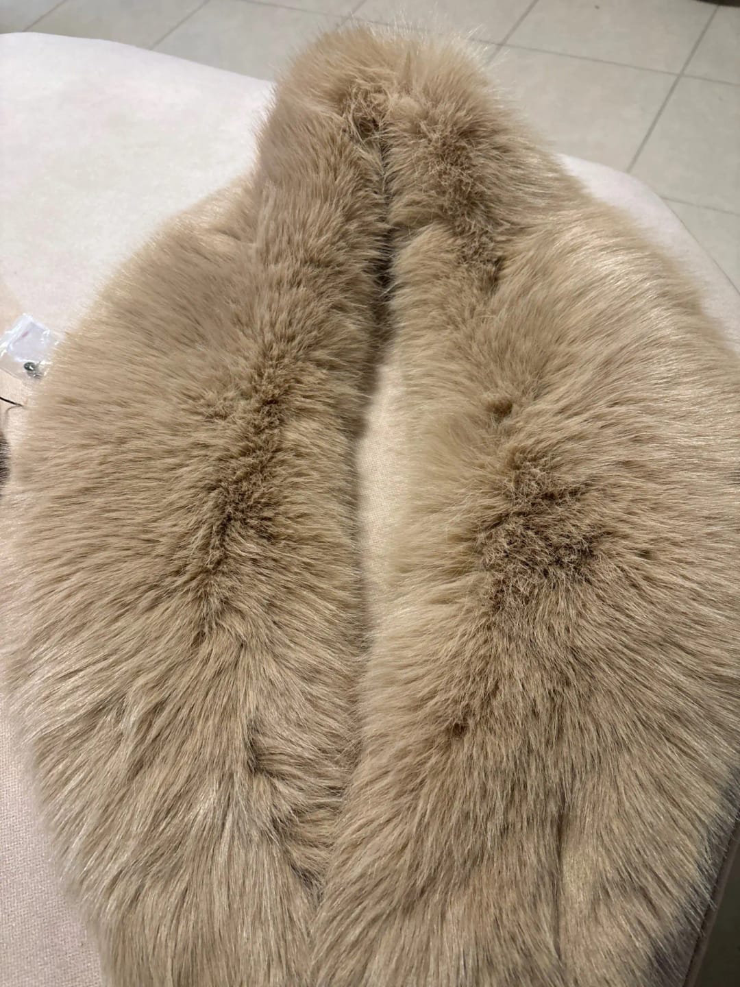 Customer photo review of Faux Fur Collar Cuffs Set Winter Shawl — Emerald Green | KIMLUD