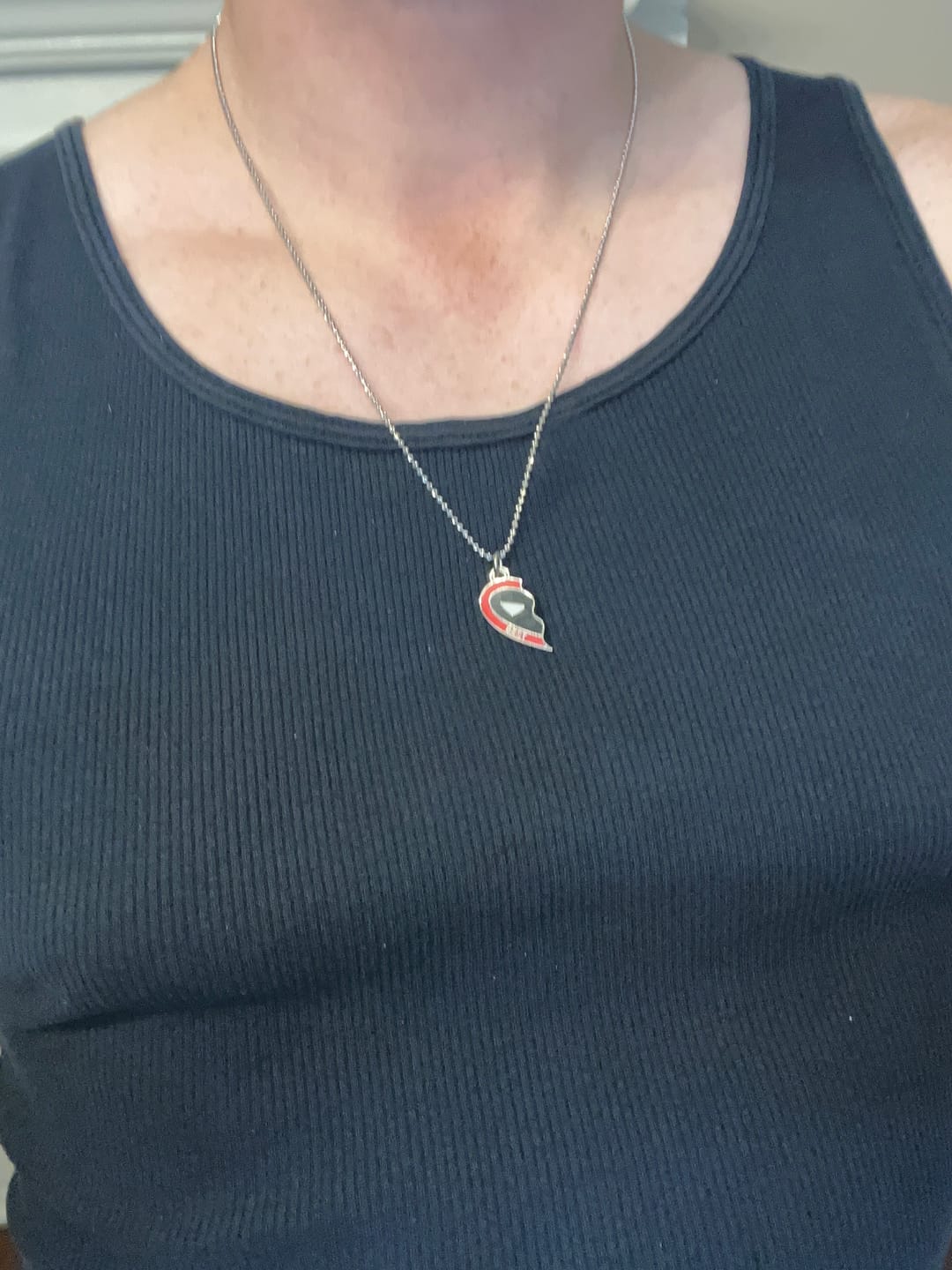 Customer photo review of 2mm Italian Sterling Silver Moon Cut Bead Chain