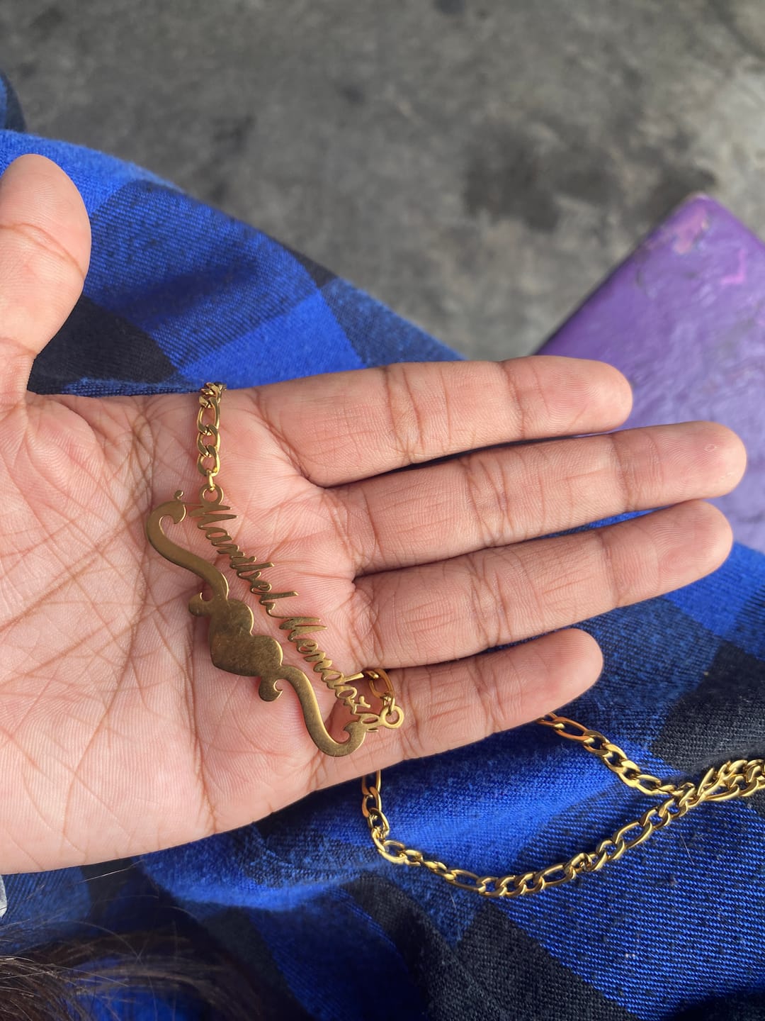 Customer photo review of Love Name Necklace