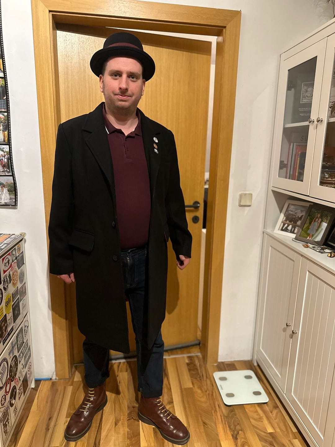 Customer photo review of Mens Overcoat in Wool - Black